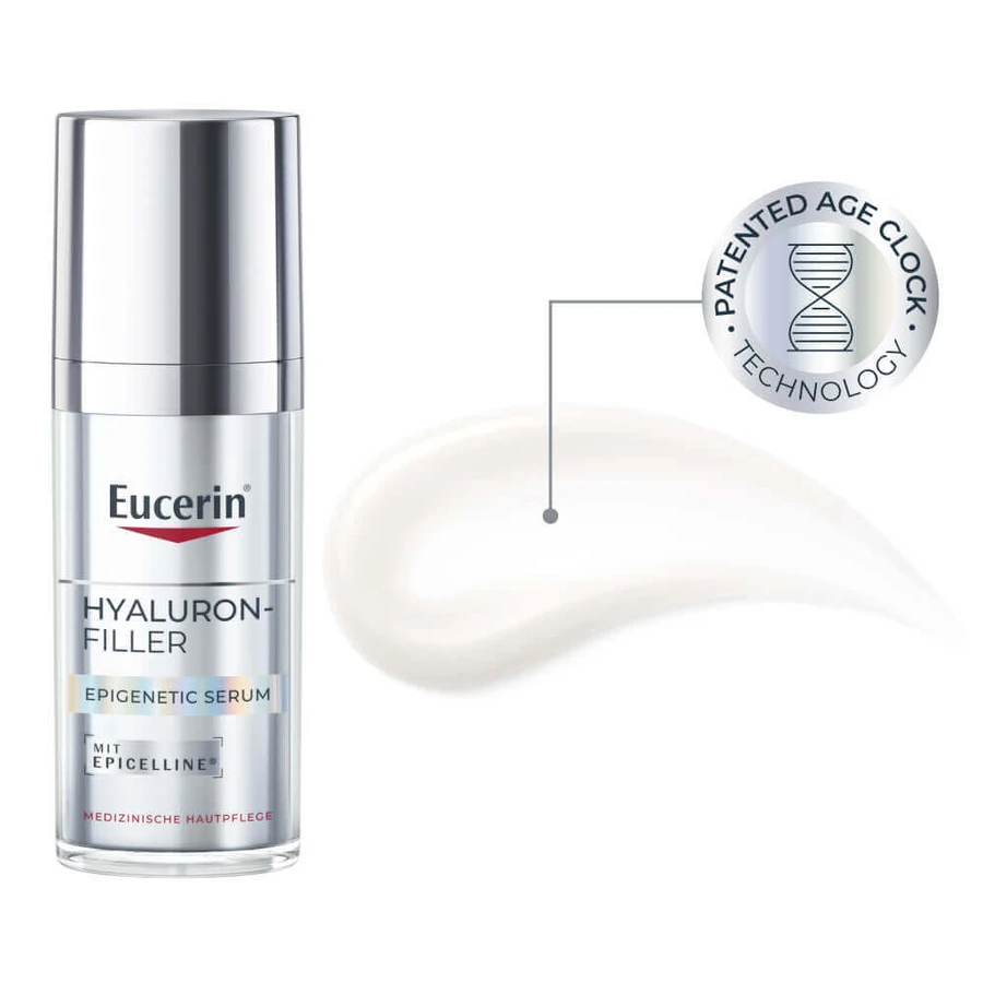 Епігенетична сироватка Eucerin Hyaluron-Filler Epigenetic Serum, антивікова сироватка, 30 мл: ціни та характеристики