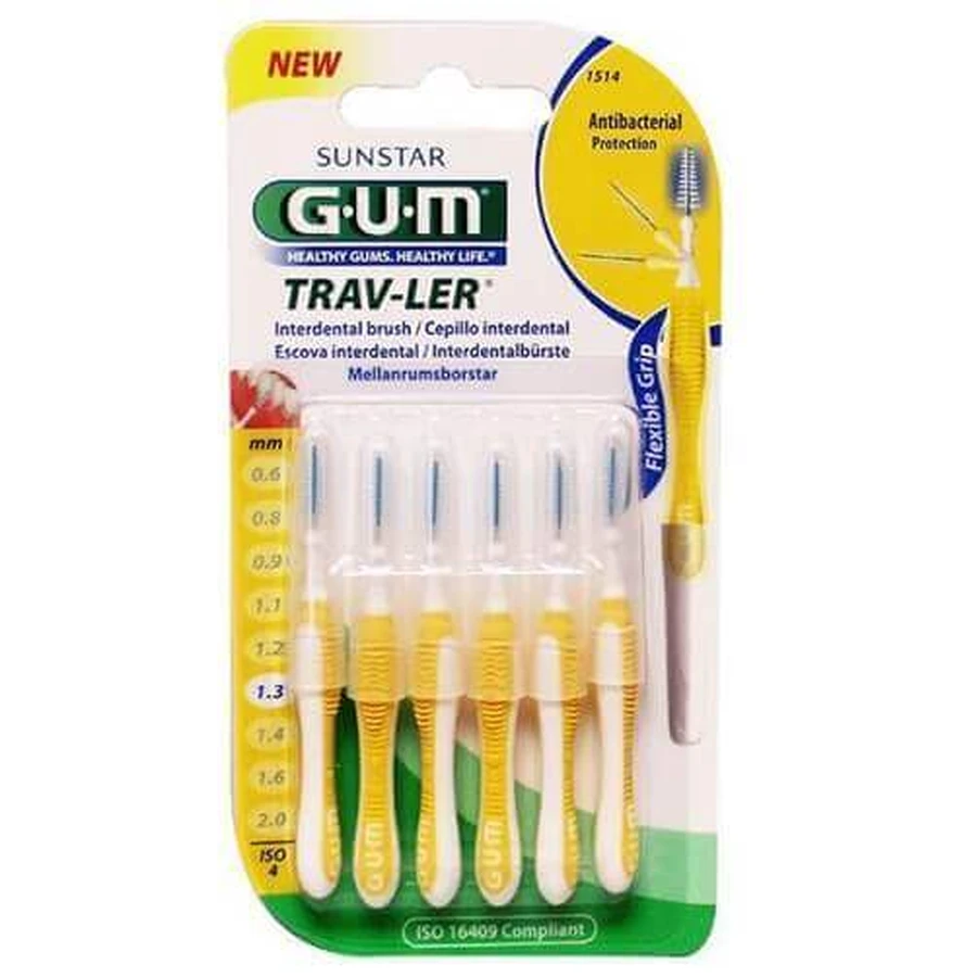 Міжзубні щітки Trav-Ler 1,3 мм, 6 штук, Sunstar Gum: ціни та характеристики