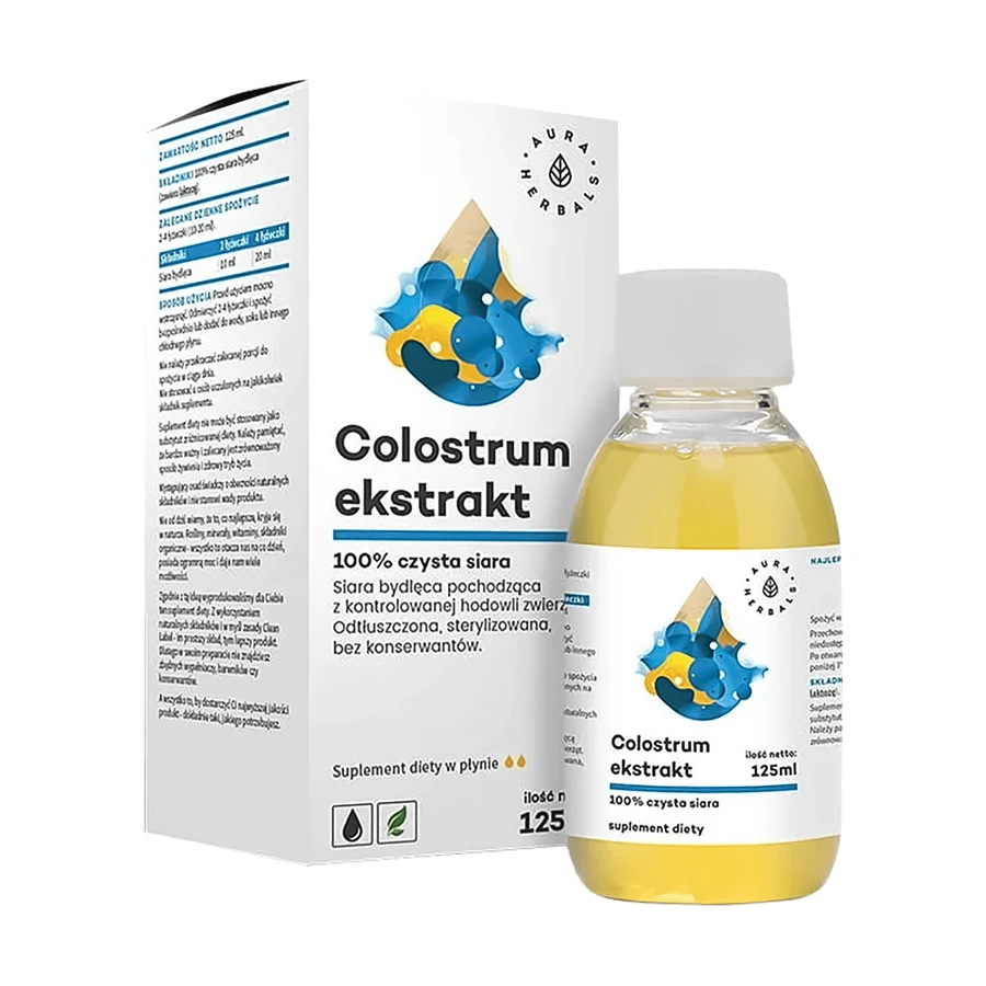 Aura Herbals, Экстракт колострума 100%, чистый бычий колострум, 125 мл: цены и характеристики
