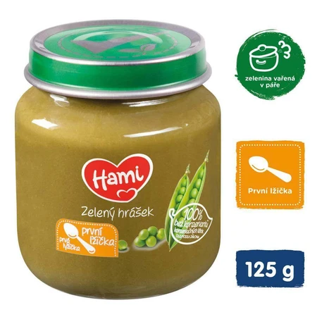 Хами Овощная закуска Зеленый горошек 1×125 г, детское питание (с конца 4-го месяца): цены и характеристики