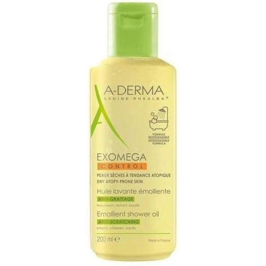 A-Derma Exomega CONTROL Пом'якшувальна олія для душу 200 мл 1×200 мл, олія для душу: ціни та характеристики