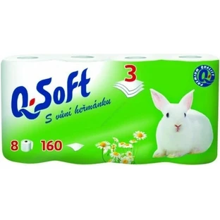 Q SOFT Туалетний папір 3-шаровий білий 1×8 шт, 160 шматків