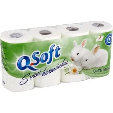 Q SOFT Туалетний папір 3-шаровий білий 1×8 шт, 160 шматків: ціни та характеристики