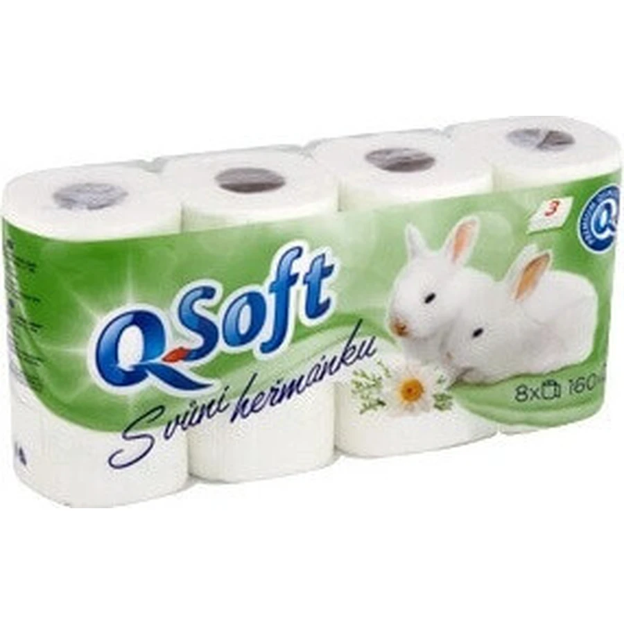 Q SOFT Туалетний папір 3-шаровий білий 1×8 шт, 160 шматків: ціни та характеристики