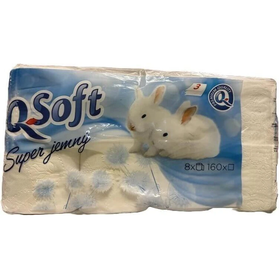 Q SOFT Туалетний папір 3-шаровий білий 1×8 шт, 160 шматків: ціни та характеристики