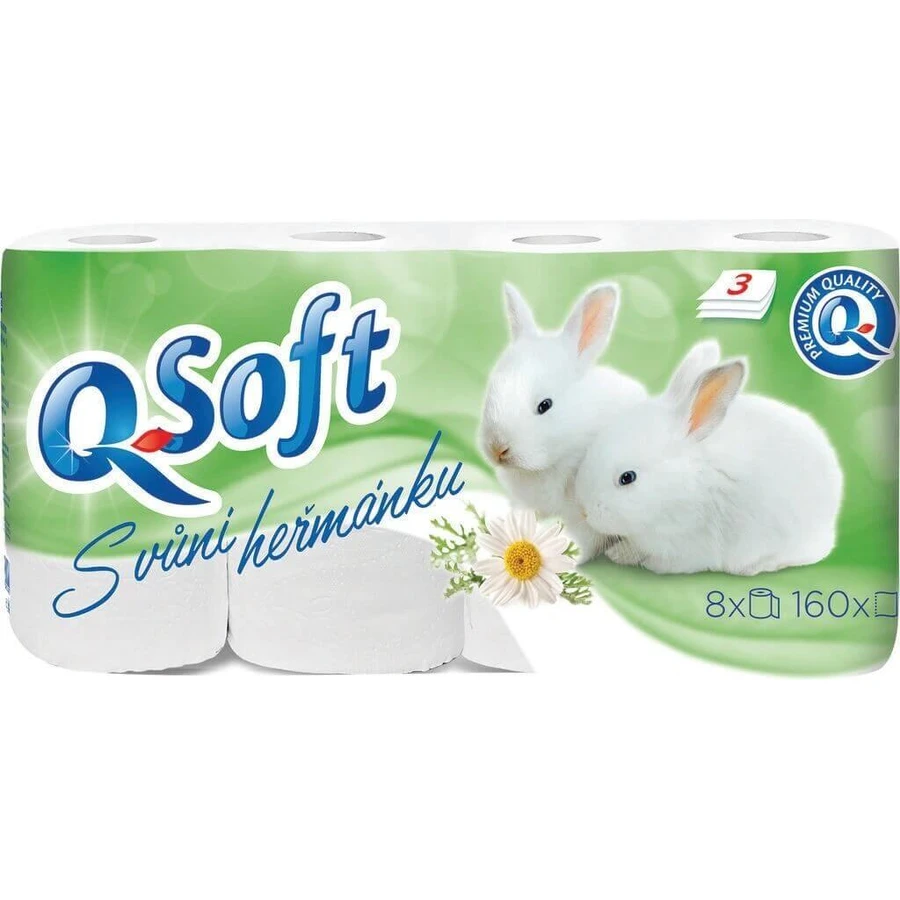 Q SOFT Туалетний папір 3-шаровий білий 1×8 шт, 160 шматків: ціни та характеристики