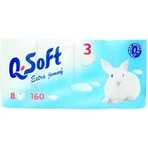 Q SOFT Туалетний папір 3-шаровий білий 1×8 шт, 160 шматків: ціни та характеристики