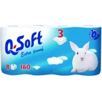 Q SOFT Туалетний папір 3-шаровий білий 1×8 шт, 160 шматків: ціни та характеристики