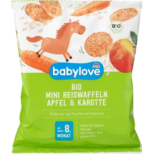Рисовые мини-вафли со вкусом яблока и моркови для детей от 8 месяцев, 35 г