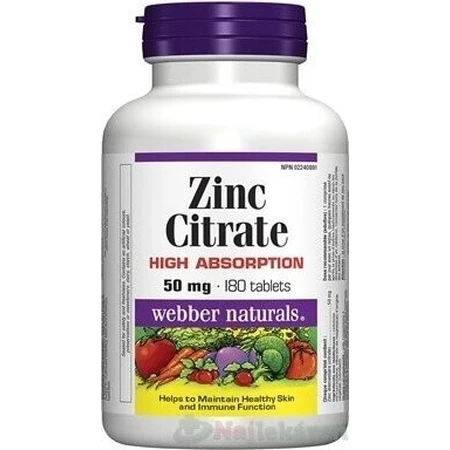 WEBBER NATURALS Цинк 50 мг цитрат 1×180 табл.: ціни та характеристики