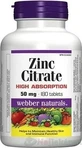 WEBBER NATURALS Цинк 50 мг цитрат 1×180 табл.