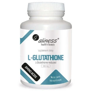 Aliness L-Glutathione Reduced, L-Glutathione Reduced 500 мг, 100 вегетарианских капсул