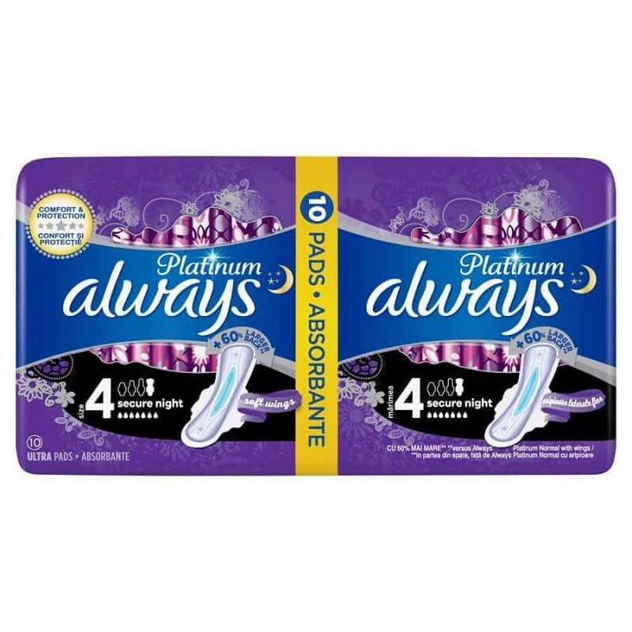 Always Night Platinum Duo Впитывающие Always Night Platinum Duo, размер 4, 10 шт, P&G: цены и характеристики