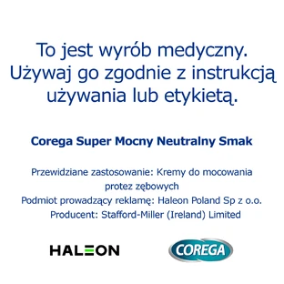 Corega Super Strong, фіксуючий крем для зубних протезів, нейтральний, 40 г