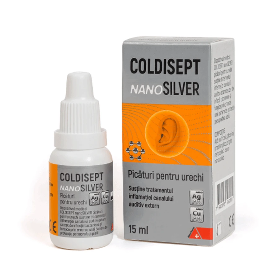 Краплі вушні Coldisept NanoSilver, 15 мл, Аркона: ціни та характеристики