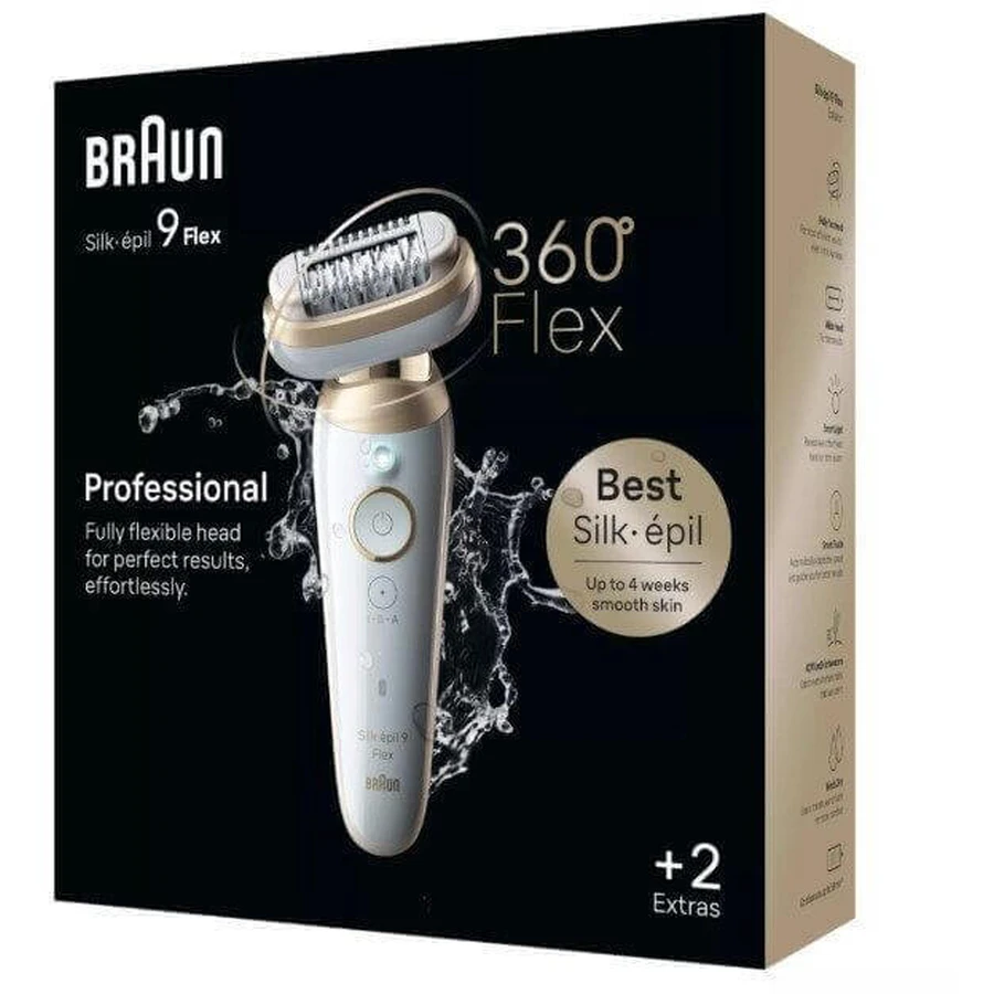 Епілятор Braun Silk-épil 9 Flex, 9-011 3D, білий/золотий: ціни та характеристики