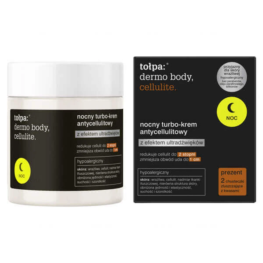 Topa Dermo Body Cellulite, нічний антицелюлітний турбо-крем з ефектом ультрадівіку, 250 мл ПОШКОДЖЕНА УПАКОВКА: ціни та характеристики