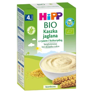 HiPP пшенная каша Био с рисом и кукурузой, безмолочная, без глютена, без добавления сахара, после 4 месяцев, 200 г
