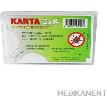 2xK КАРТКА ДЛЯ ВИДАЛЕННЯ КЛІЩІВ 1×1 шт, видалення кліщів: ціни та характеристики
