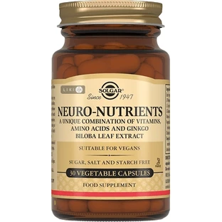 Нейронутриенты для мозга, Neuro Nutrients, Solgar, 30 вегетарианских капсул
