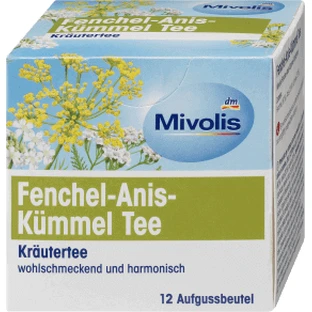 Mivolis Фенхель, чай з фенхелем, кмином та анісом, 12 пакетиків