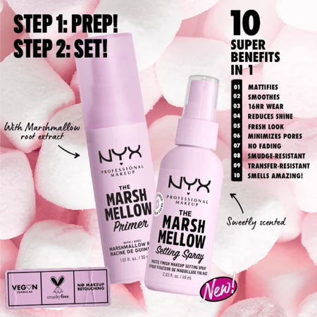 NYX Professional Makeup Marshmellow Setting Spray Фиксирующий спрей 05 60 мл: цены и характеристики