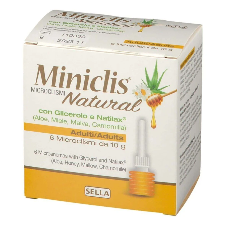 Миниклис натуральный микроклизмы для взрослых, 6 шт. х 10 г, Sella Farmaceutici: цены и характеристики