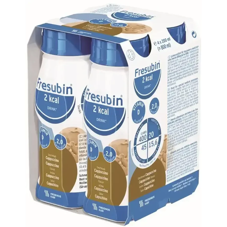 Энтеральный раствор Fresenius Kabi Fresubin со вкусом капучино, 4 шт. х 200 мл: цены и характеристики