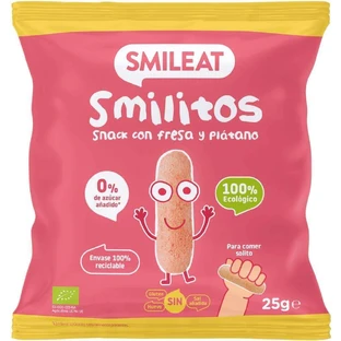 Кукурудзяні чіпси Smileat Organic зі смаком полуниці та банана Smilitos 25 г