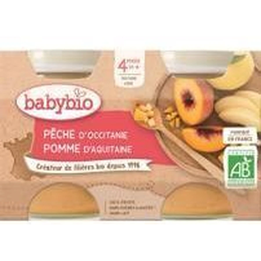 Фруктовые закуски Babybio персик, яблоко 2 x 130 г: цены и характеристики