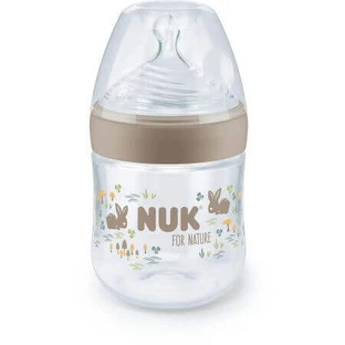 Пляшечка для годування Nuk Nature з силіконовою соскою розміром S, кремова, 150 мл