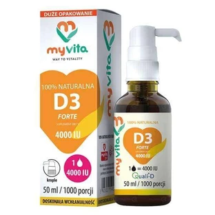 MyVita Natural D3 Forte, вітамін D 4000 МО, краплі 50 мл