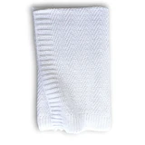 Вязаное хлопковое детское одеяло Chevron, 75 x 95 см, белый, Tuxi