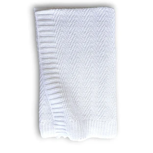 Вязаное хлопковое детское одеяло Chevron, 75 x 95 см, белый, Tuxi