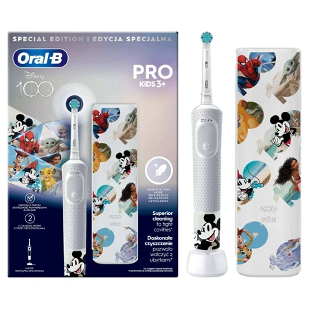 Набір Oral-B EK Pro Kids 3+ Disney + дорожній чохол 1×1, електрична зубна щітка: ціни та характеристики