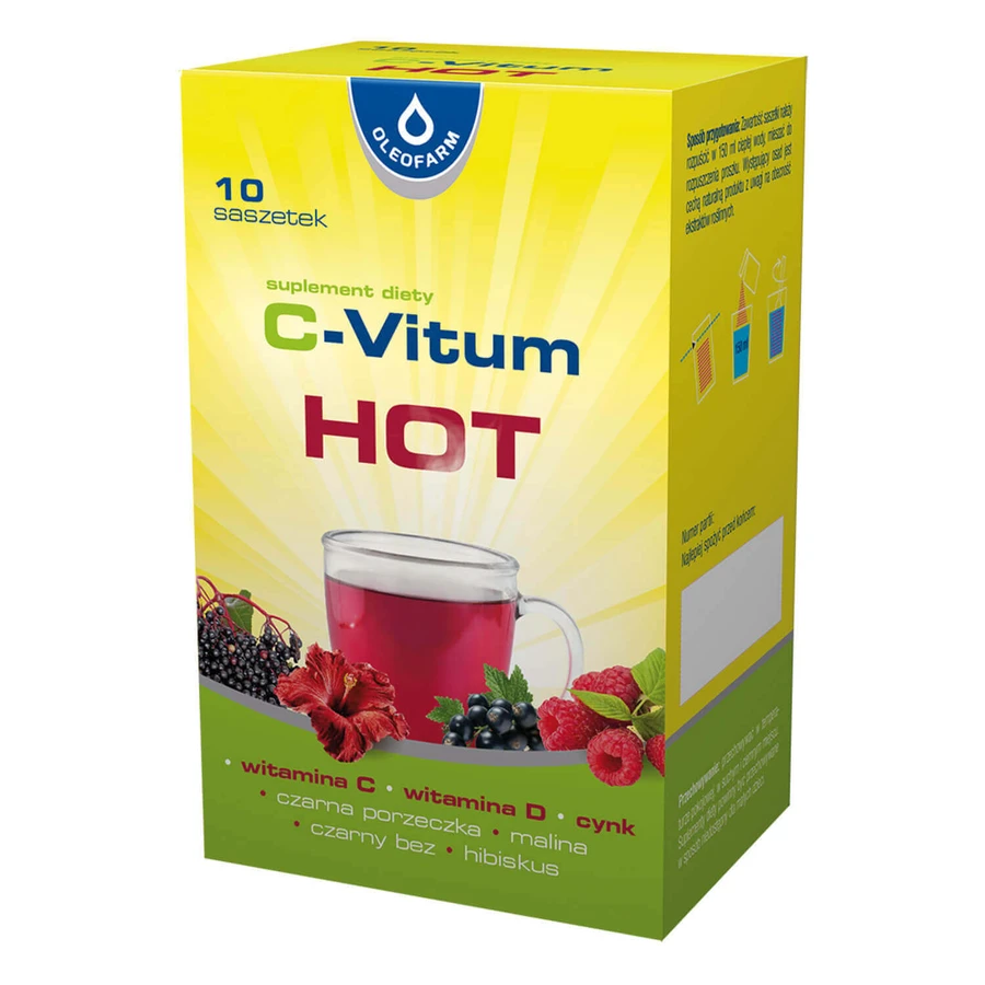 C-Vitum Hot, вітамін С + вітамін D + цинк, 10 пакетиків: ціни та характеристики