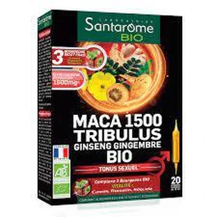 Мака (Maca) 1500 Tribulus, 20 ампул, Santarome