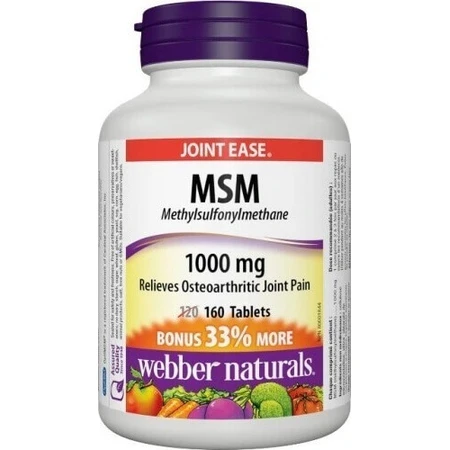 WEBBER NATURALS MSM 1000 mg BONUS 1×160 tbl, харчова добавка: ціни та характеристики