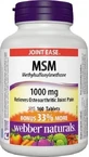 WEBBER NATURALS MSM 1000 мг БОНУС 1×160 табл, пищевая добавка