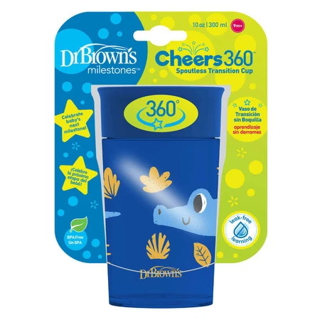Dr Brown's, Чашка для питья 360° голубая, 300 мл, с 9 месяцев, 1 шт.: цены и характеристики