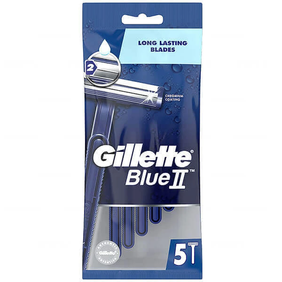 Gillette, Blue II Plus, бритви, 5 штук: ціни та характеристики