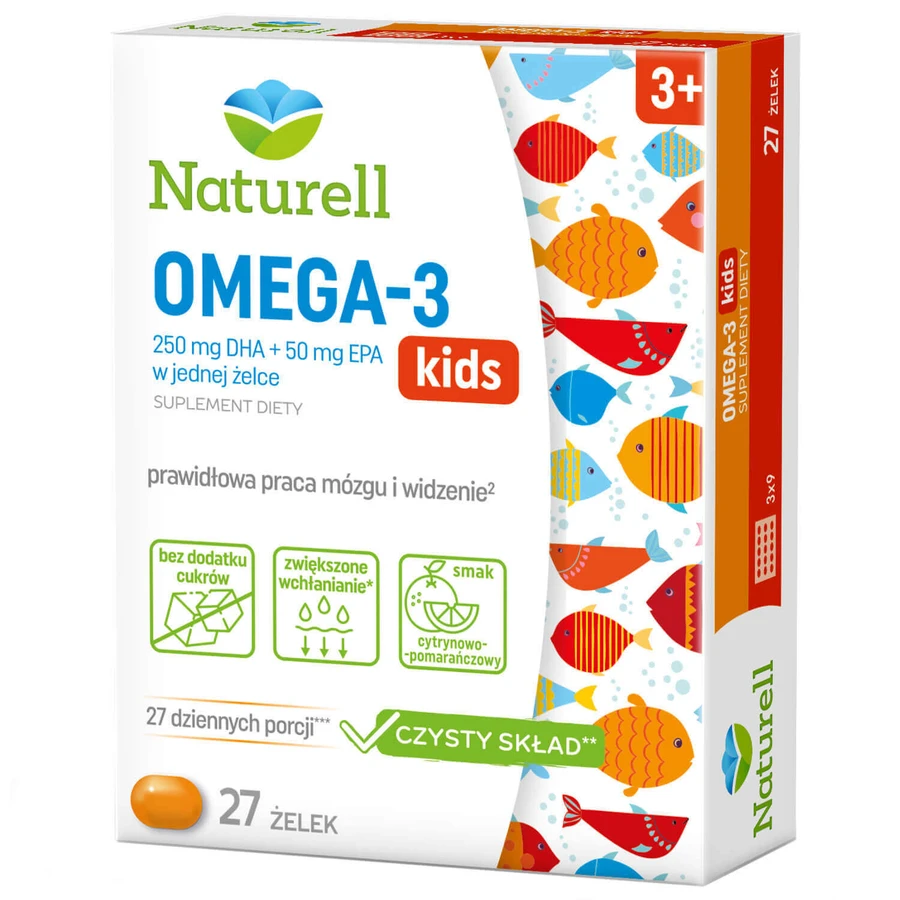 Naturell Omega-3 Kids, детям старше 3 лет, со вкусом лимона и апельсина, 27 шт.: цены и характеристики