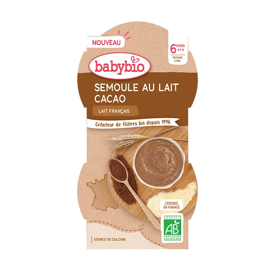 Органический серый десерт с молоком и какао, 2 x 100 г, BabyBio: цены и характеристики