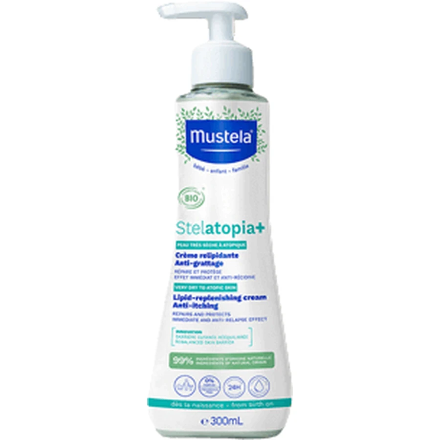 Mustela Stelatopia+ Заспокійливий та відновлювальний крем BIO 300 мл: ціни та характеристики