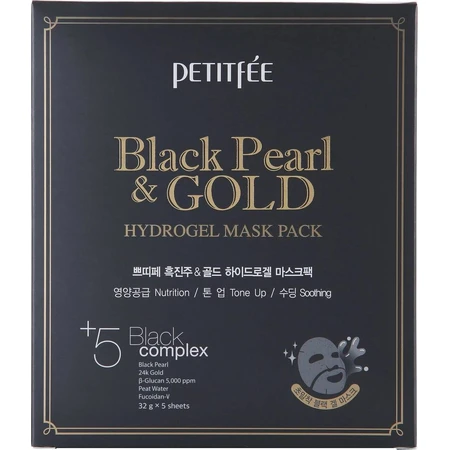 Petitfee & Koelf Black Pearl & Gold Hydrogel Mask Pack 32 g * 5 листов 1×32 g * 5 листов: цены и характеристики