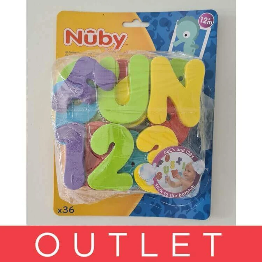 NUBY Букви та цифри для ванни 36 шт 12 м + 1×36 шт, букви та цифри для води: ціни та характеристики