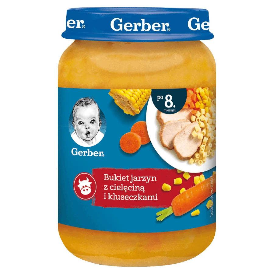 Овощной микс-пюре Gerber с телятиной и макаронами для детей от 8 месяцев, 190 г: цены и характеристики