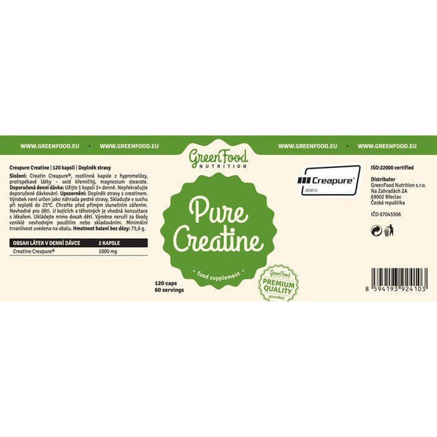 GreenFood Nutrition GreenFood Pure Creatine 120 капсул: цены и характеристики