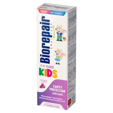Biorepair Junior Kids, молочная зубная паста для детей, 0-6 лет, виноградная, без фтора, 50 мл: цены и характеристики