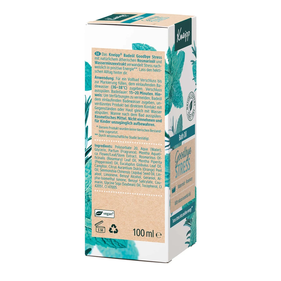 Kneipp Goodbye Stress Розмарин і міта, олія для ванн, 100 мл: ціни та характеристики